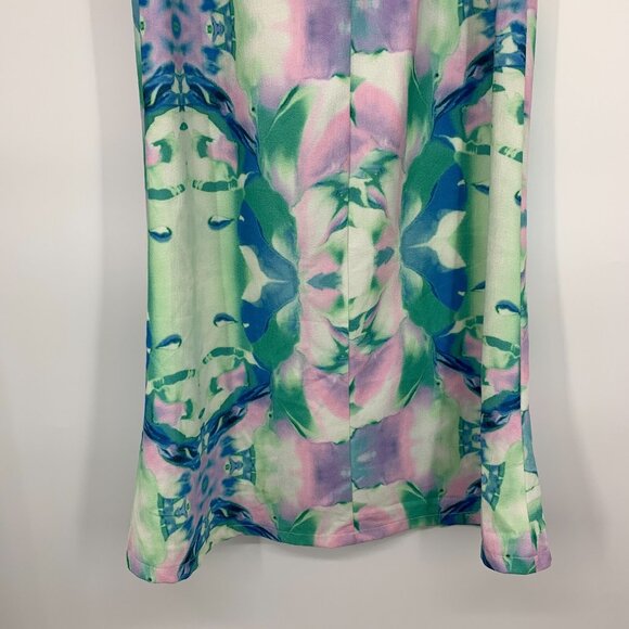 L'ATISTE Skirt Watercolor Maxi High Slit Colorful Flowy - Picture 11 of 11